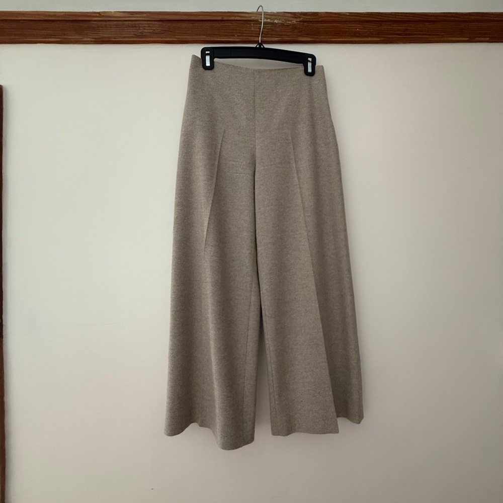 Carven Wool Wide Leg Cropped Trousers